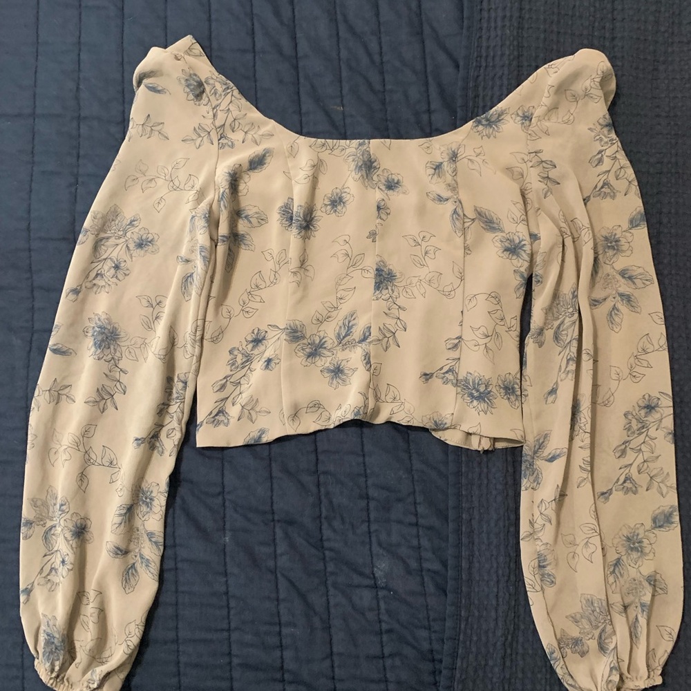 House of Harlow 1960 Blue Floral Blouse